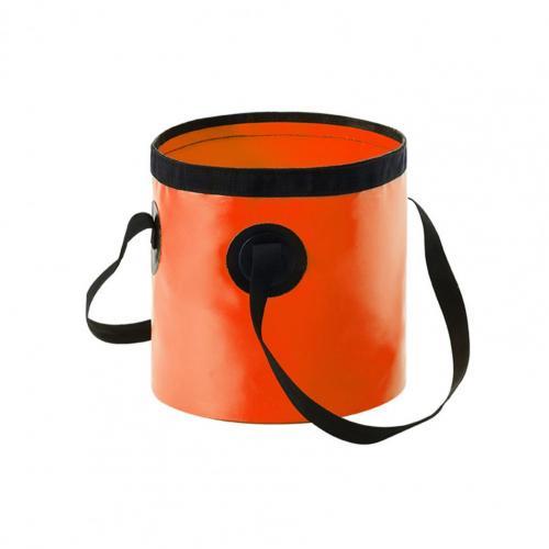 B013 Collapsible Bucket with Handle - Foldable Water Bucket for Easy Storage | Durable & Portable Folding Bucket for Camping, Hiking (Orange)